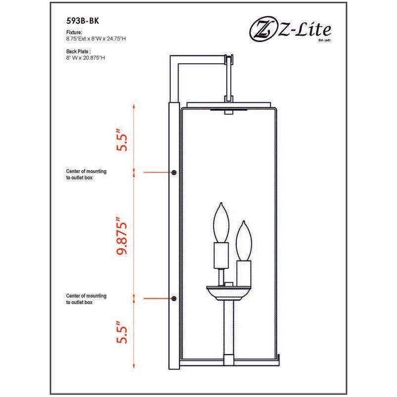 Z-Lite - Sana 3-Light Outdoor Wall Light - Lights Canada