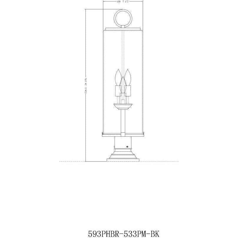 Z-Lite - Sana 3-Light Outdoor Pier Mount - Lights Canada