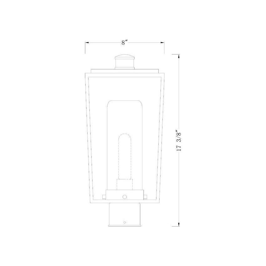 Sheridan 1-Light 17" Outdoor Post Mount Fixture