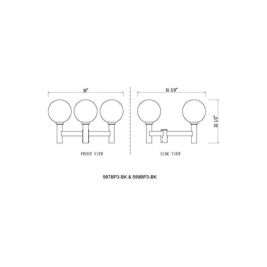 Laurent 3-Light 22.5" Outdoor Post Mount Fixture