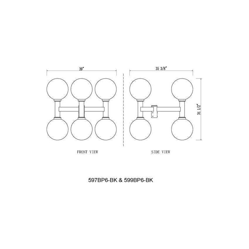 Laurent 6-Light 34.5" Outdoor Post Mount Fixture