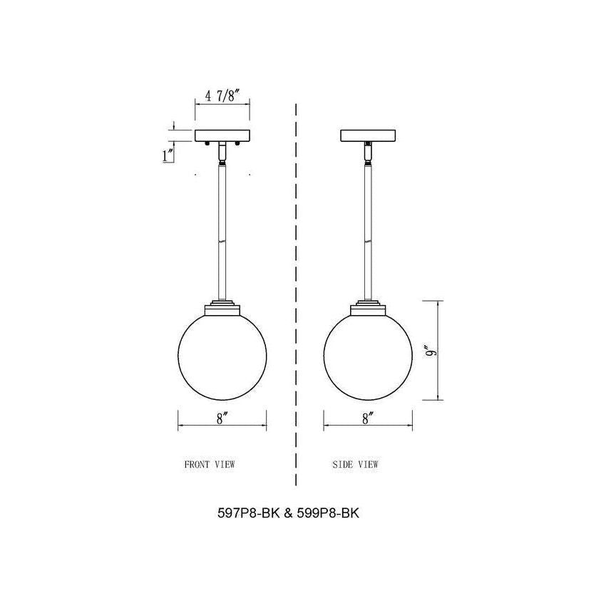 Laurent 1-Light 8" Outdoor Pendant