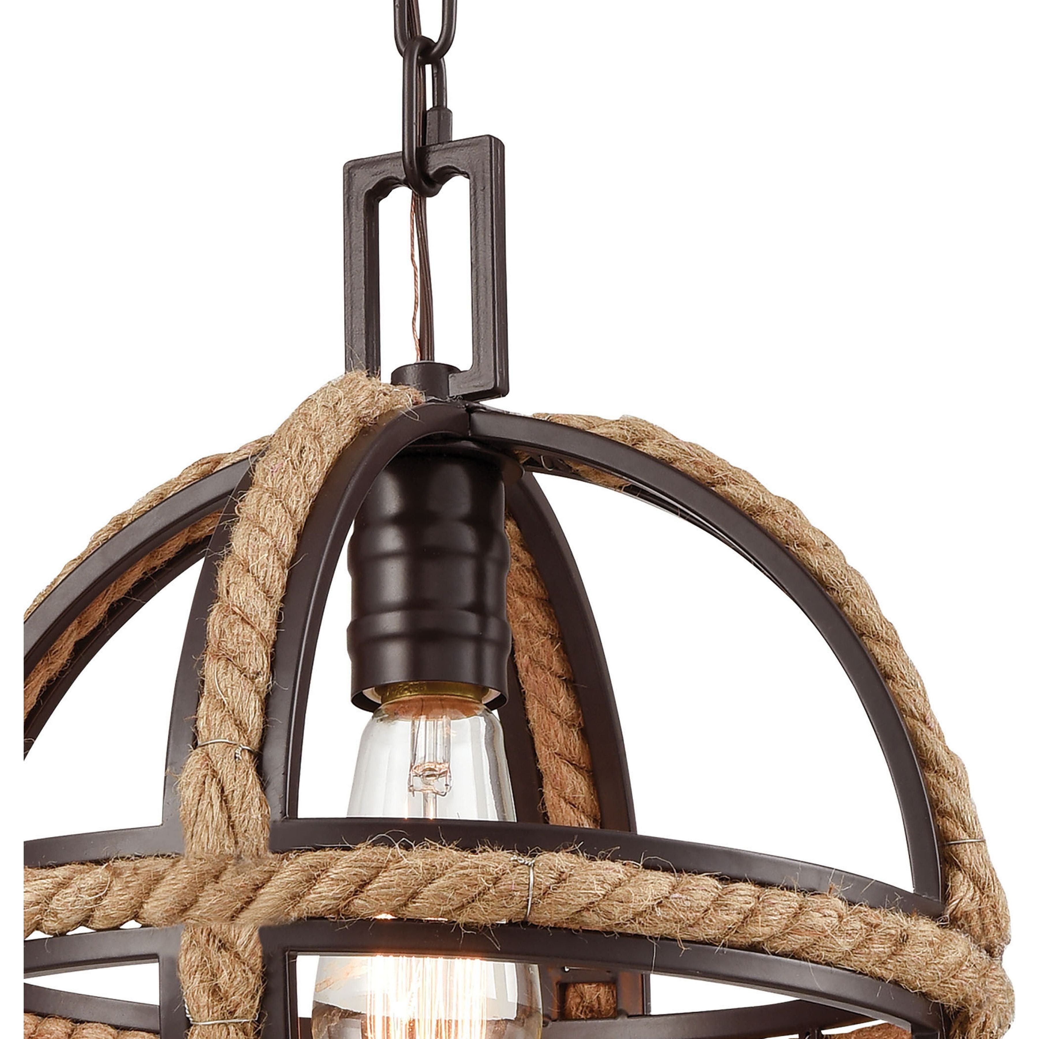 Natural Rope 12" Wide 1-Light Mini Pendant