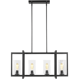 Generation Lighting - Mitte 4-Light Linear Suspension (with Bulbs) - Lights Canada