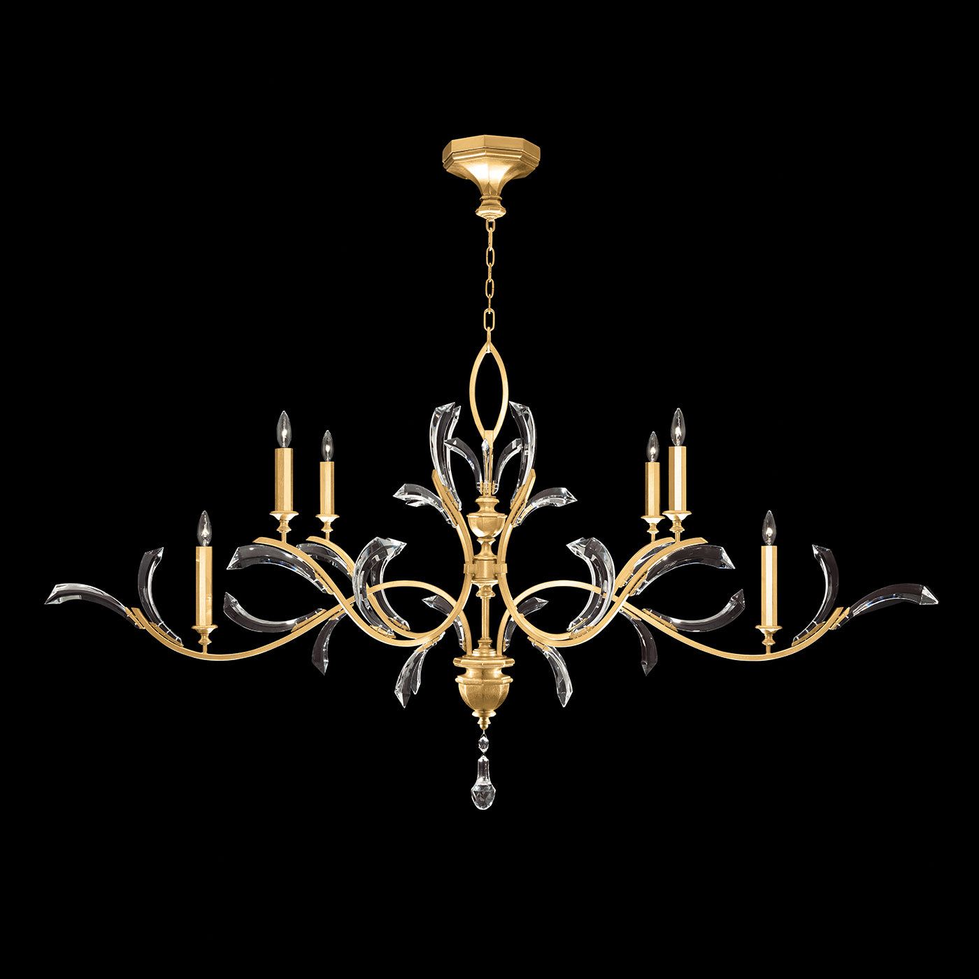 Beveled Arcs 74" Oblong Chandelier