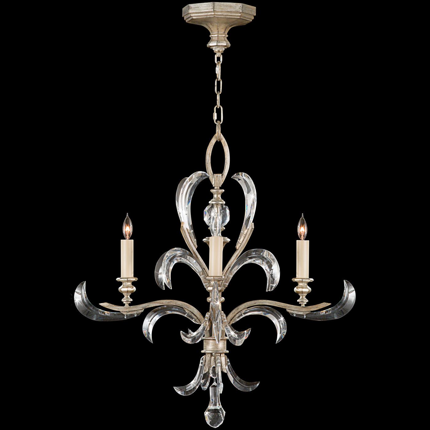 Beveled Arcs 28" Round Chandelier