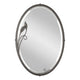 Beveled Oval Mirror with Leaf