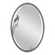 Beveled Oval Mirror with Leaf