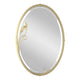 Beveled Oval Mirror with Leaf