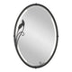 Beveled Oval Mirror with Leaf