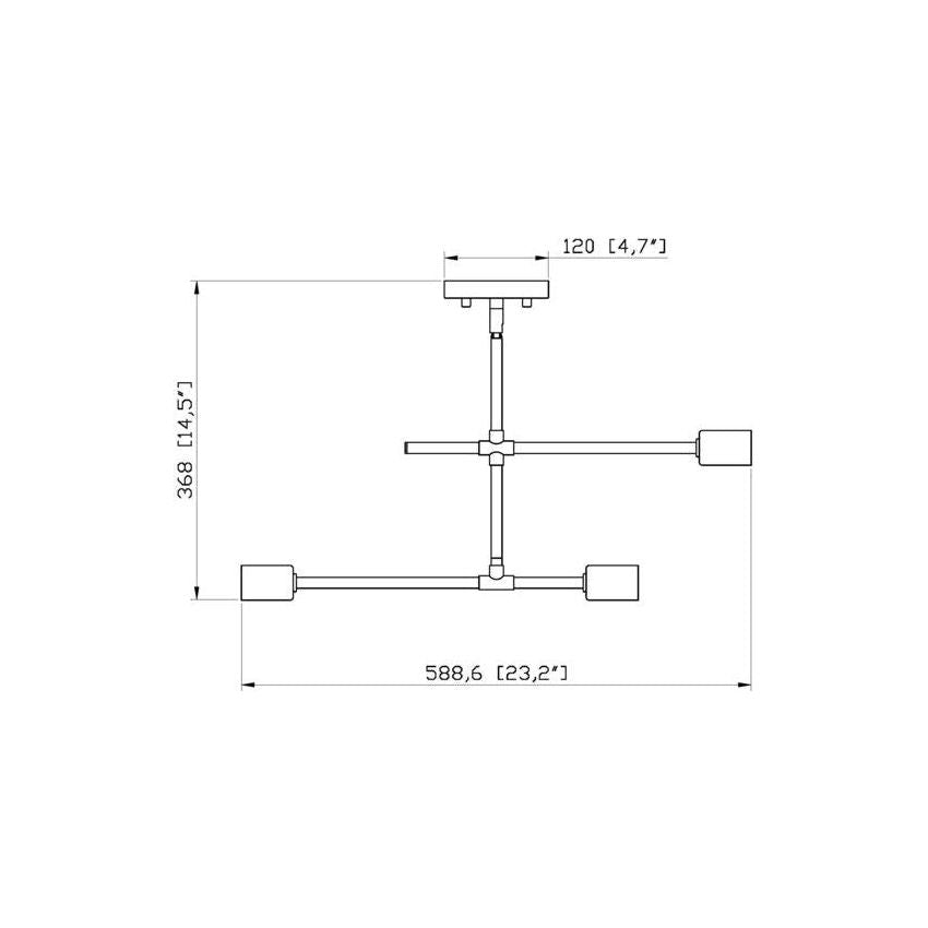 Modernist 3-Light Semi Flush Mount