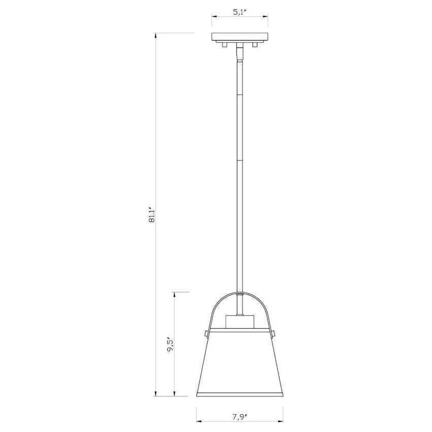 Z-Studio 8" 1-Light Linen Pendant