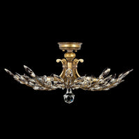 Crystal Laurel 28" Round Semi Flush Mount