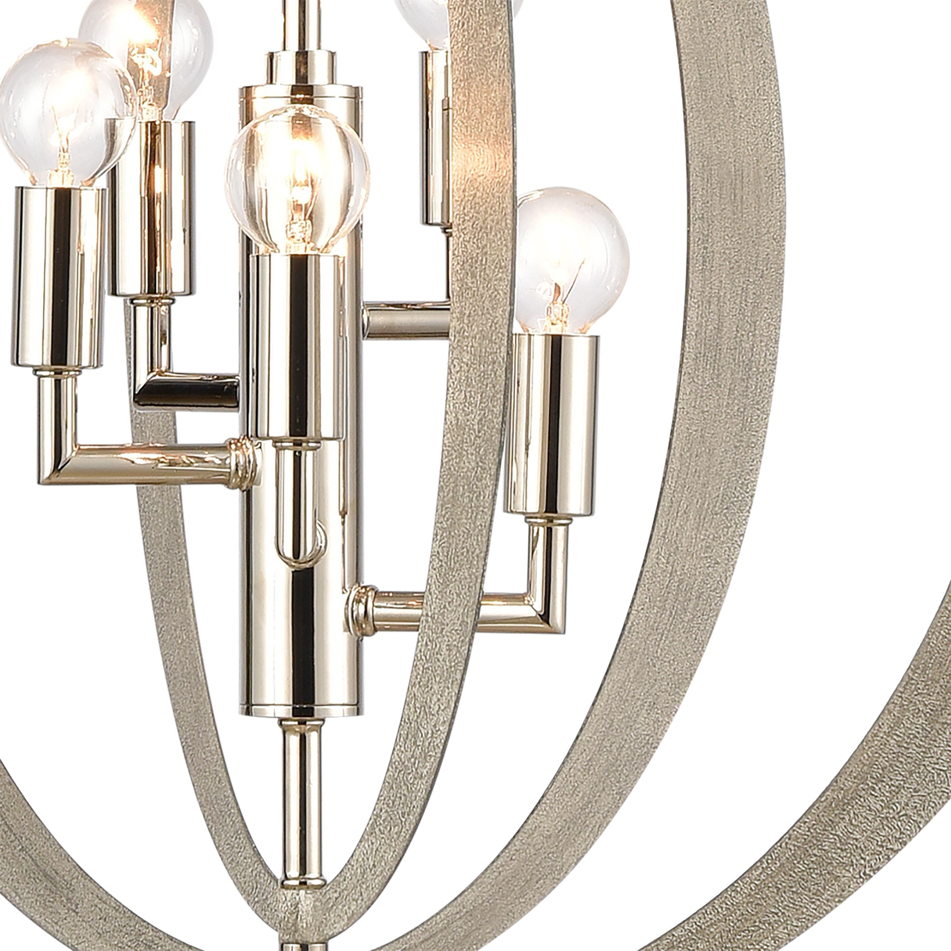 Retro Rings 19" Wide 5-Light Chandelier