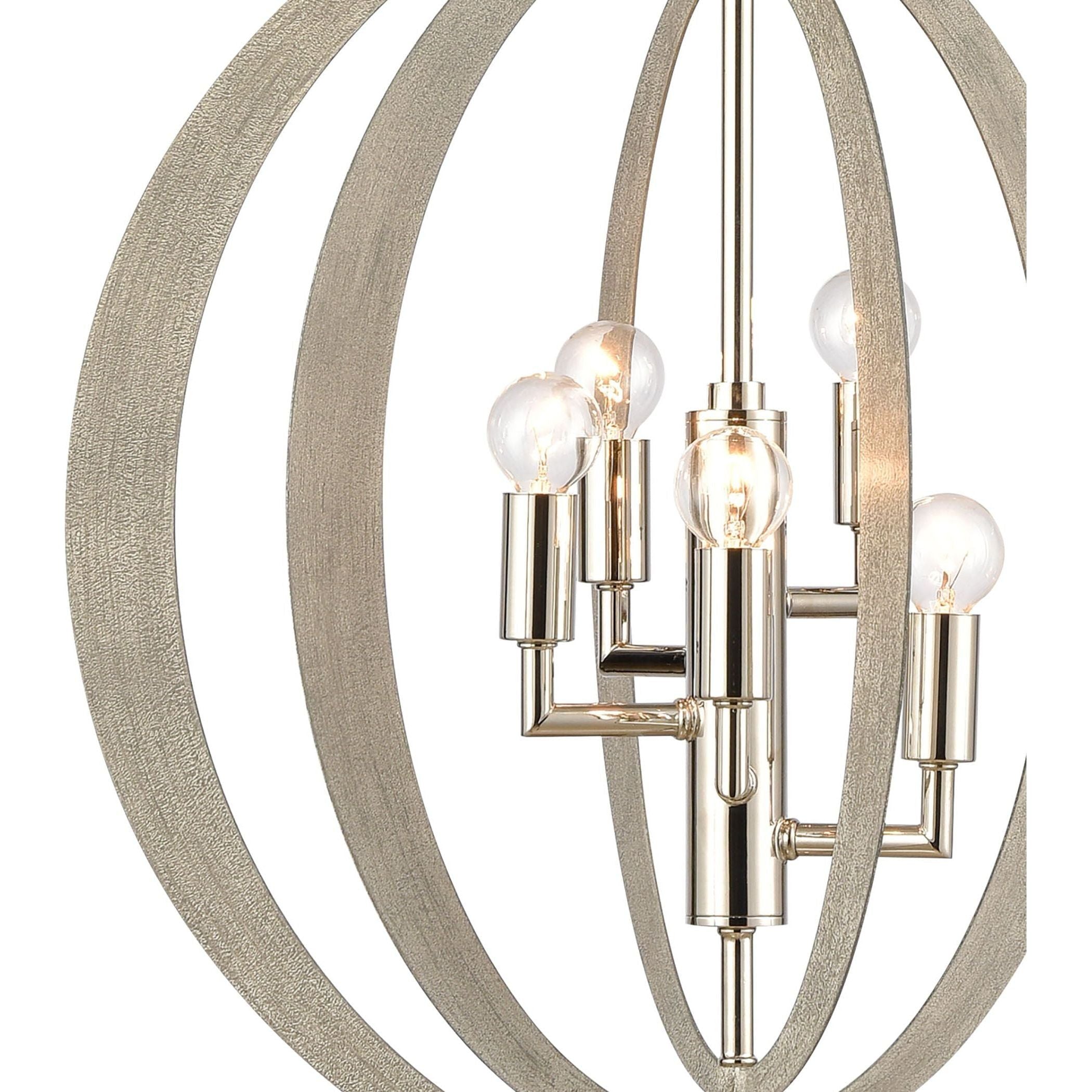 Retro Rings 19" Wide 5-Light Chandelier