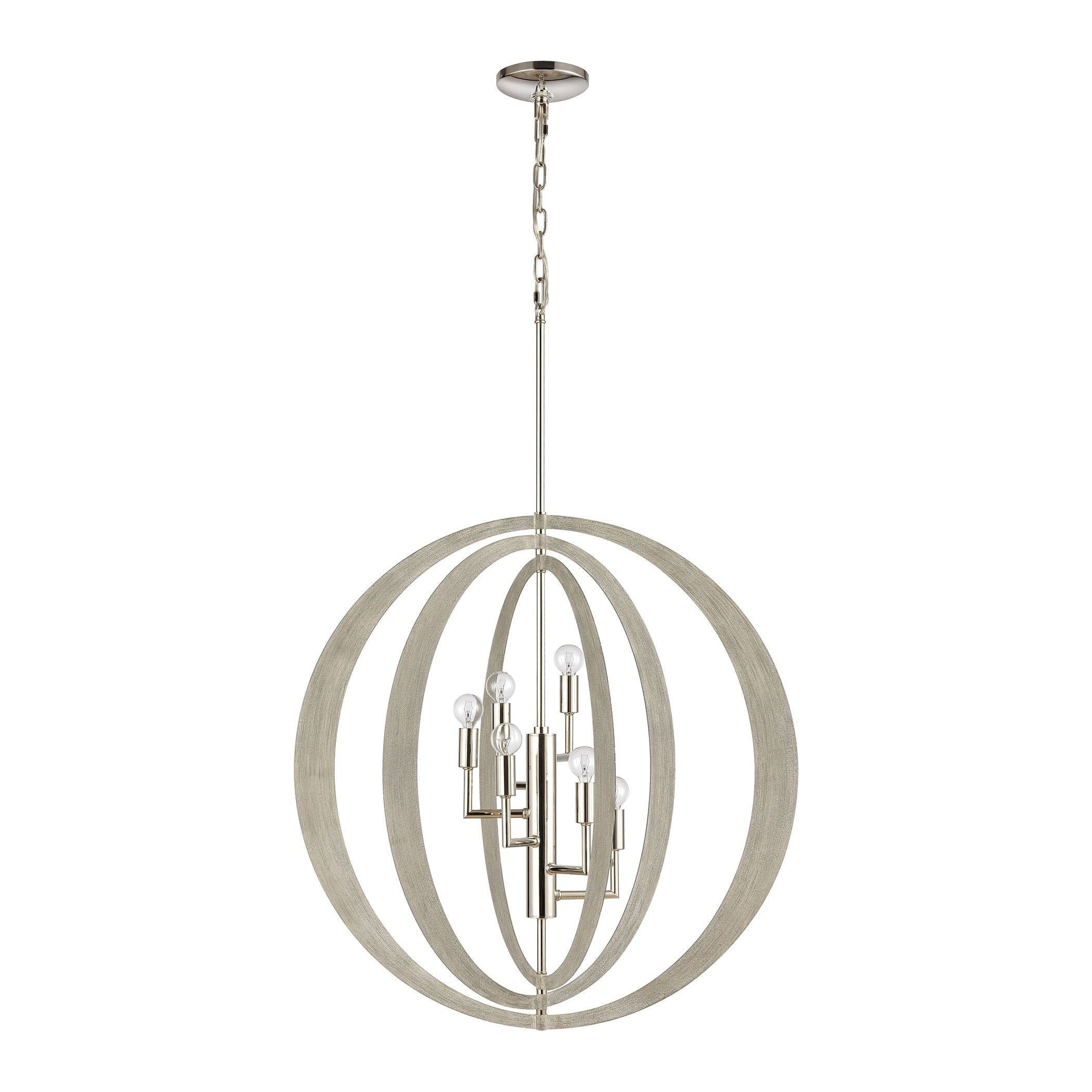 Retro Rings 26" Wide 6-Light Chandelier