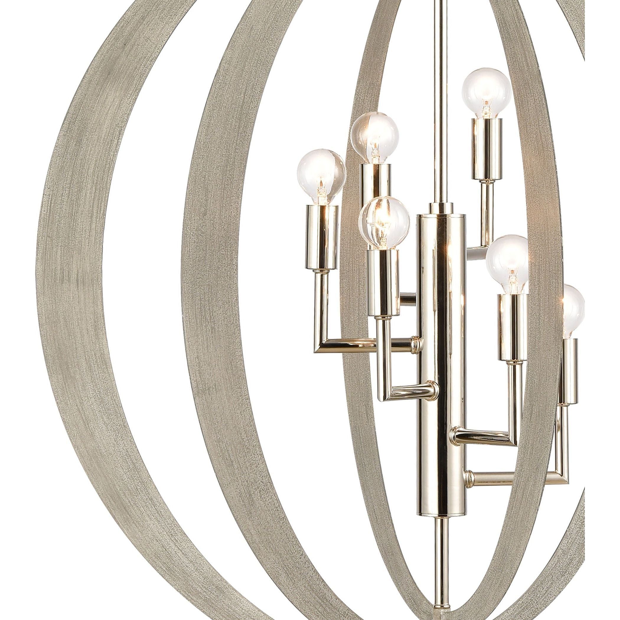 Retro Rings 26" Wide 6-Light Chandelier