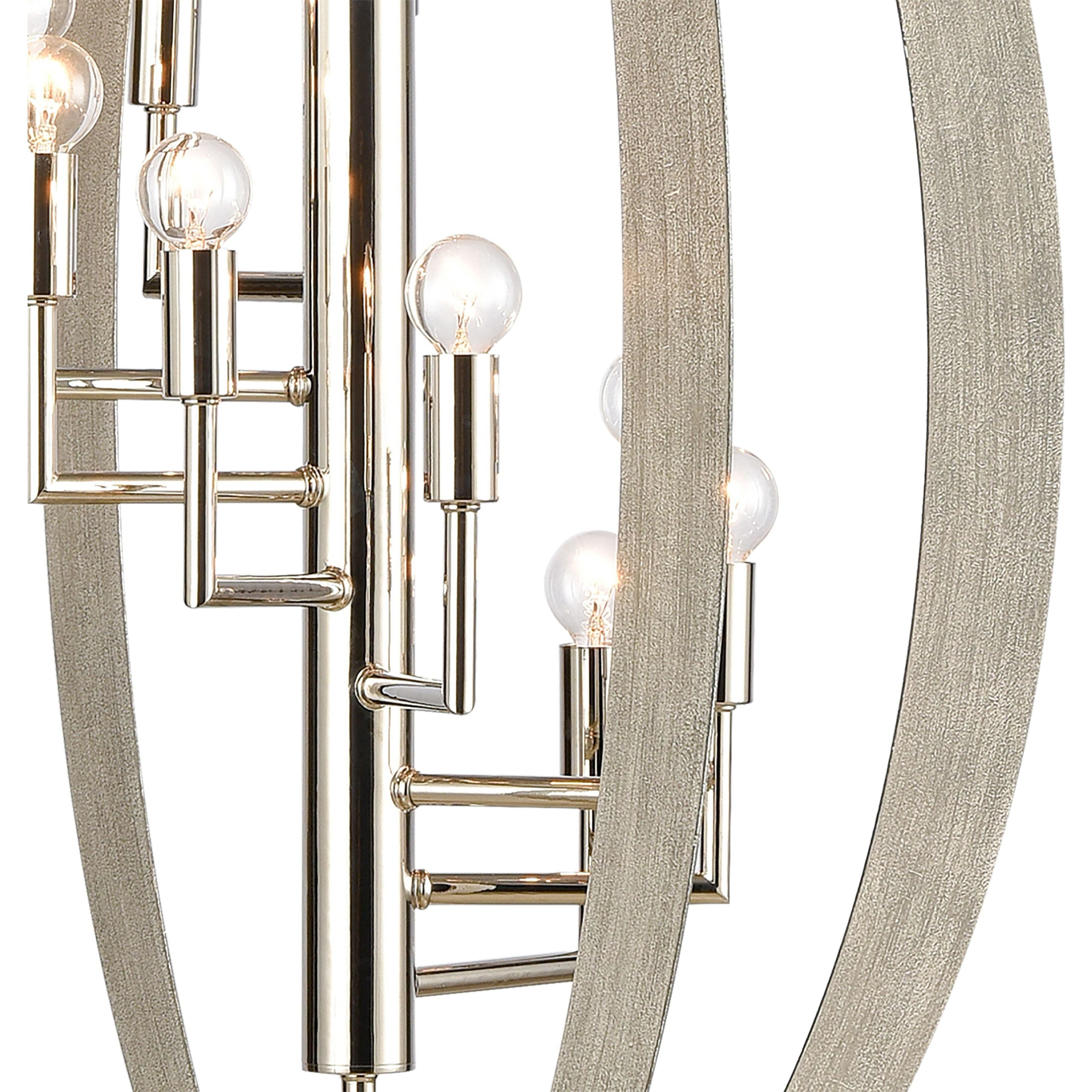 Retro Rings 36" Wide 9-Light Chandelier