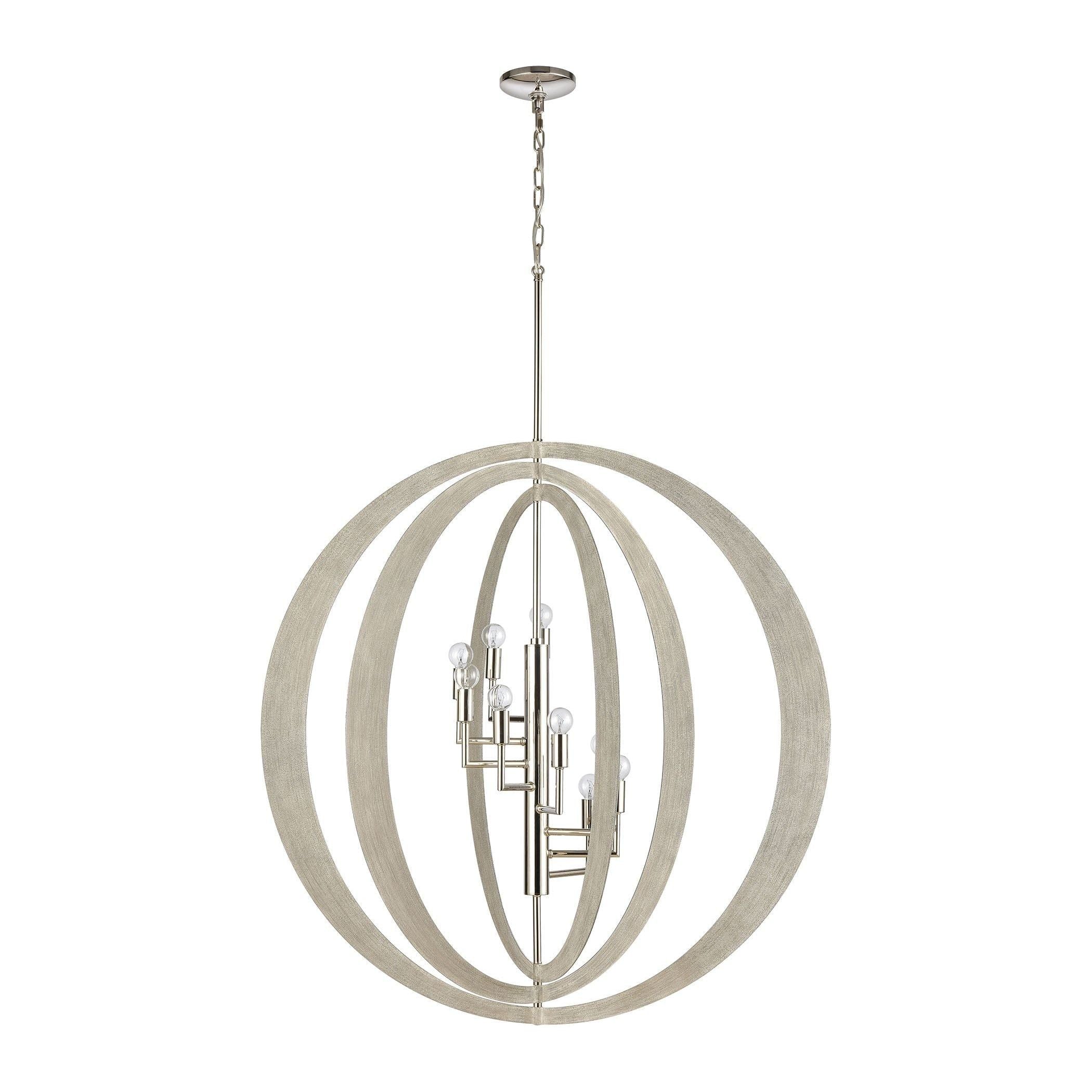 Retro Rings 36" Wide 9-Light Chandelier