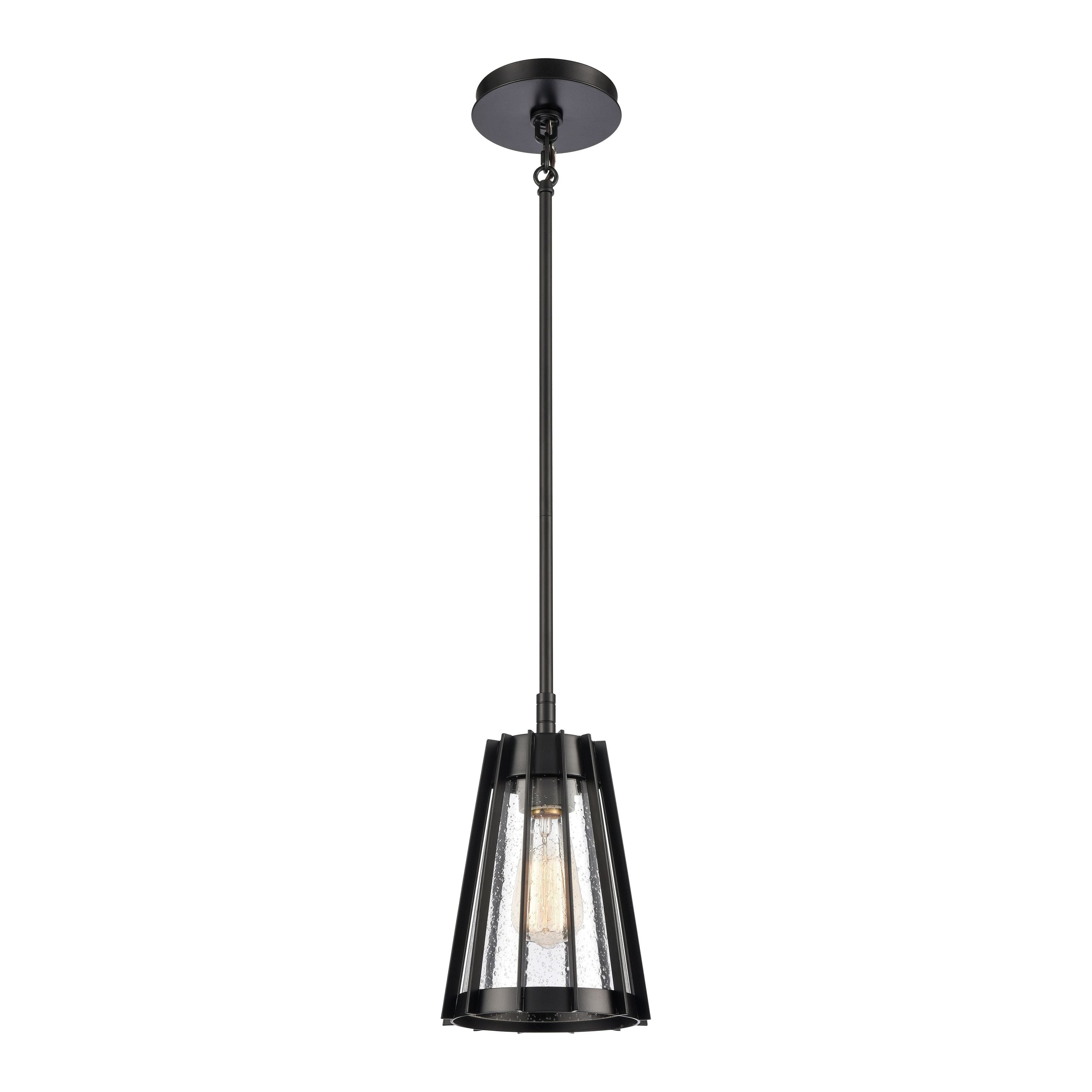 Open Louvers 6.75" Wide 1-Light Mini Pendant