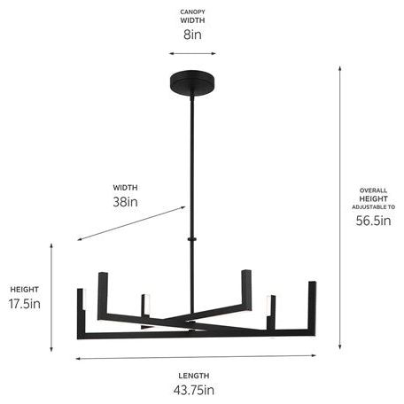 Priam 43.75" 6-Light LED Chandelier