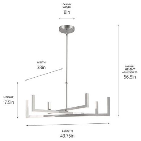 Priam 43.75" 6-Light LED Chandelier