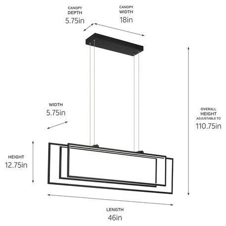 Jestin 46" LED Linear Chandelier