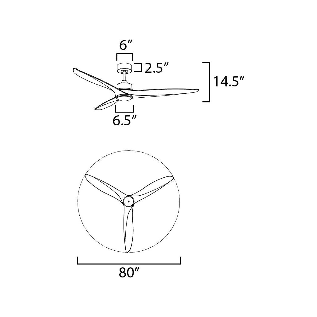 Woodwind 80" Fan with LED Light Kit