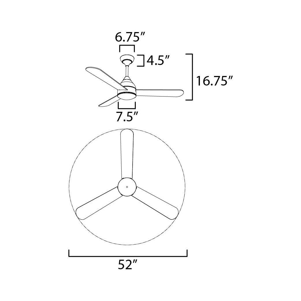 Selene 52" 3-Blade Fan with LED Light Kit