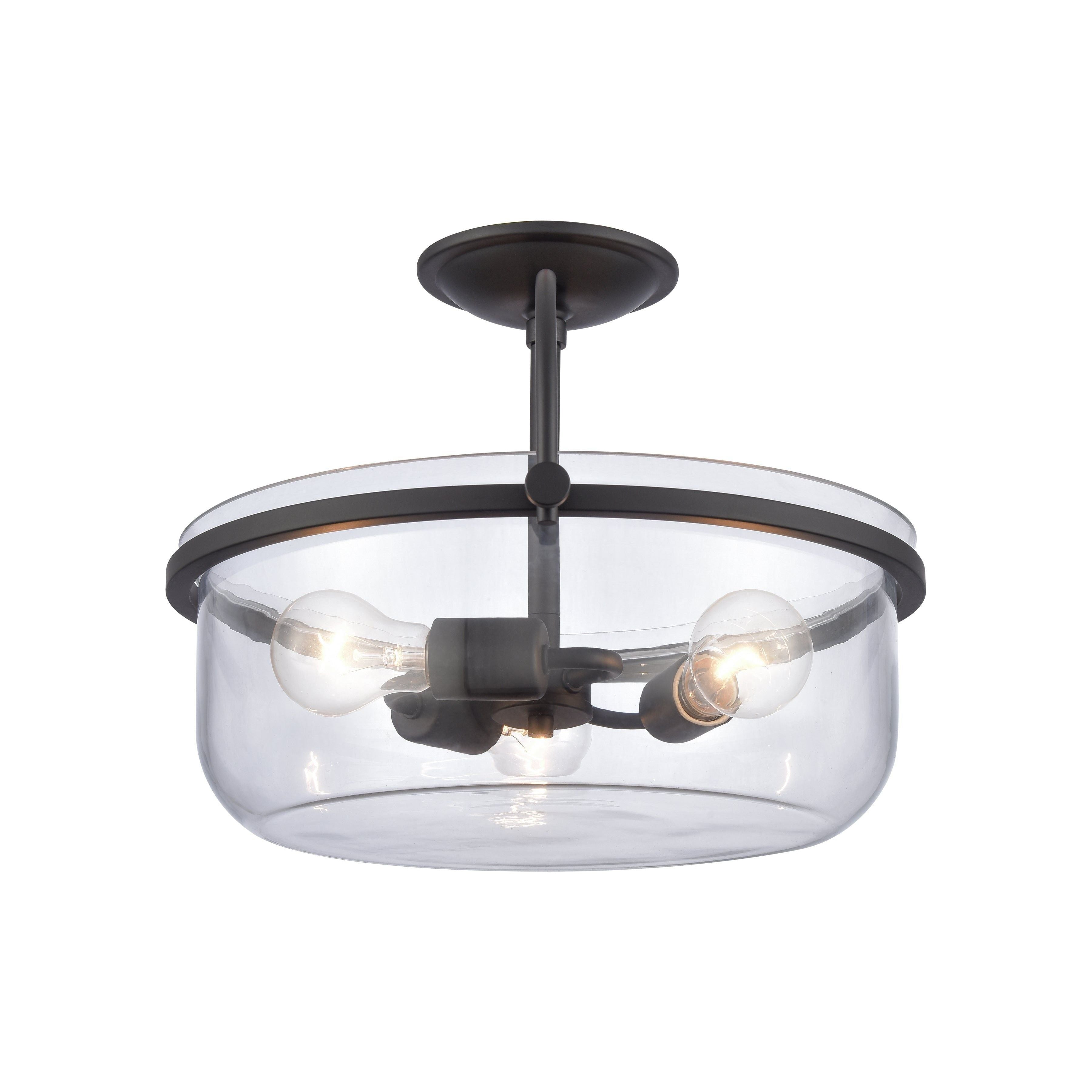 Wentworth 17" Wide 3-Light Semi Flush Mount