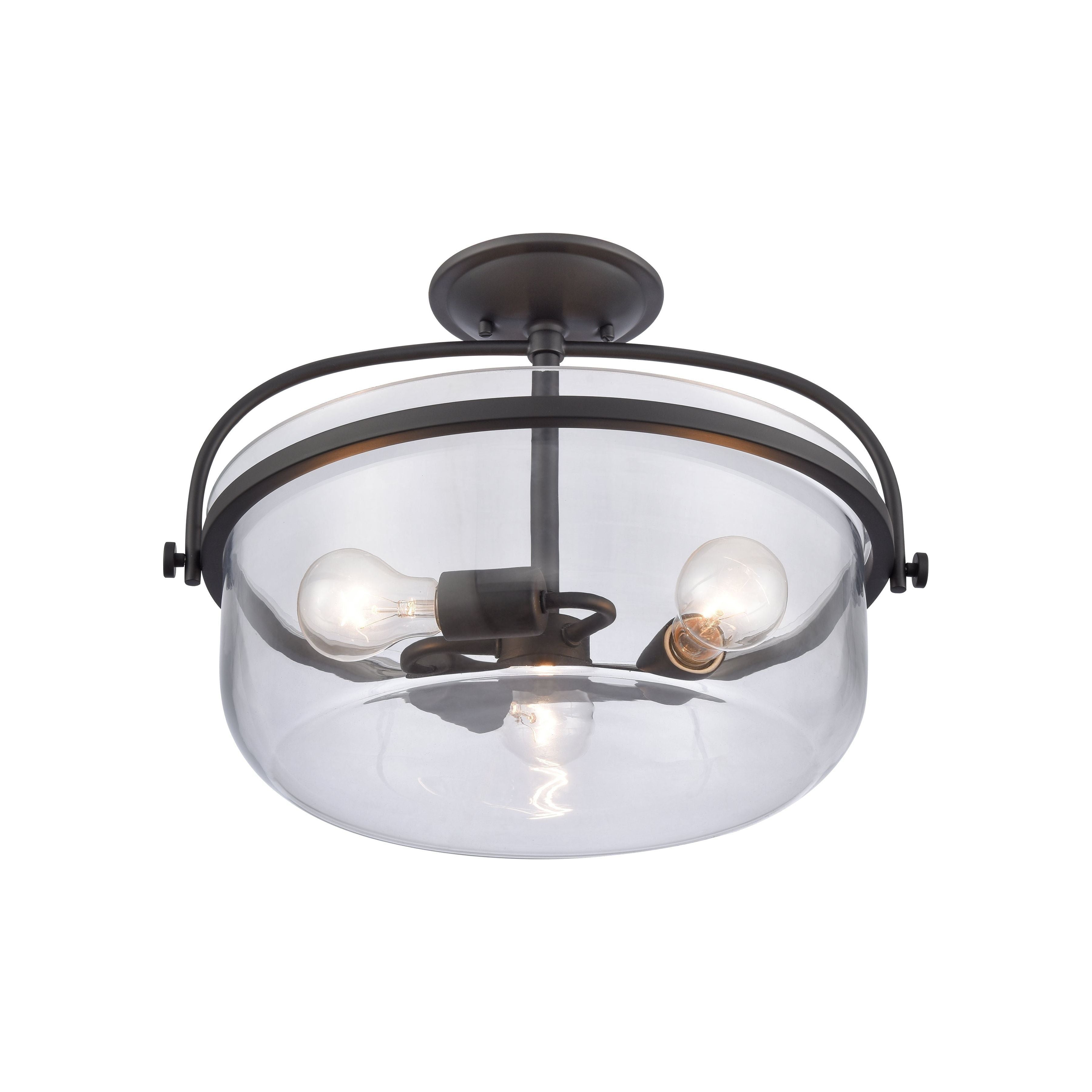 Wentworth 17" Wide 3-Light Semi Flush Mount