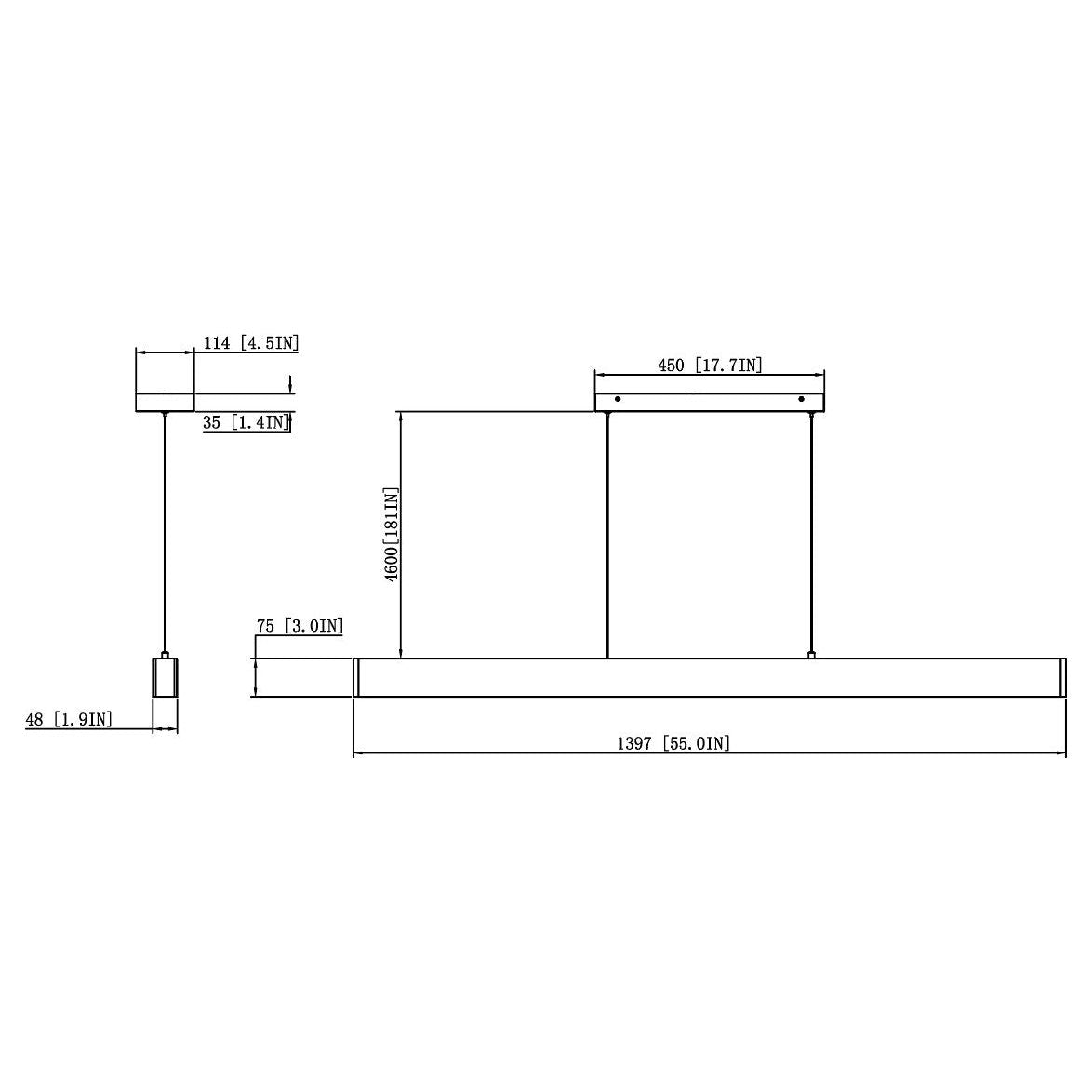 Hudson 1-Light Linear Chandelier