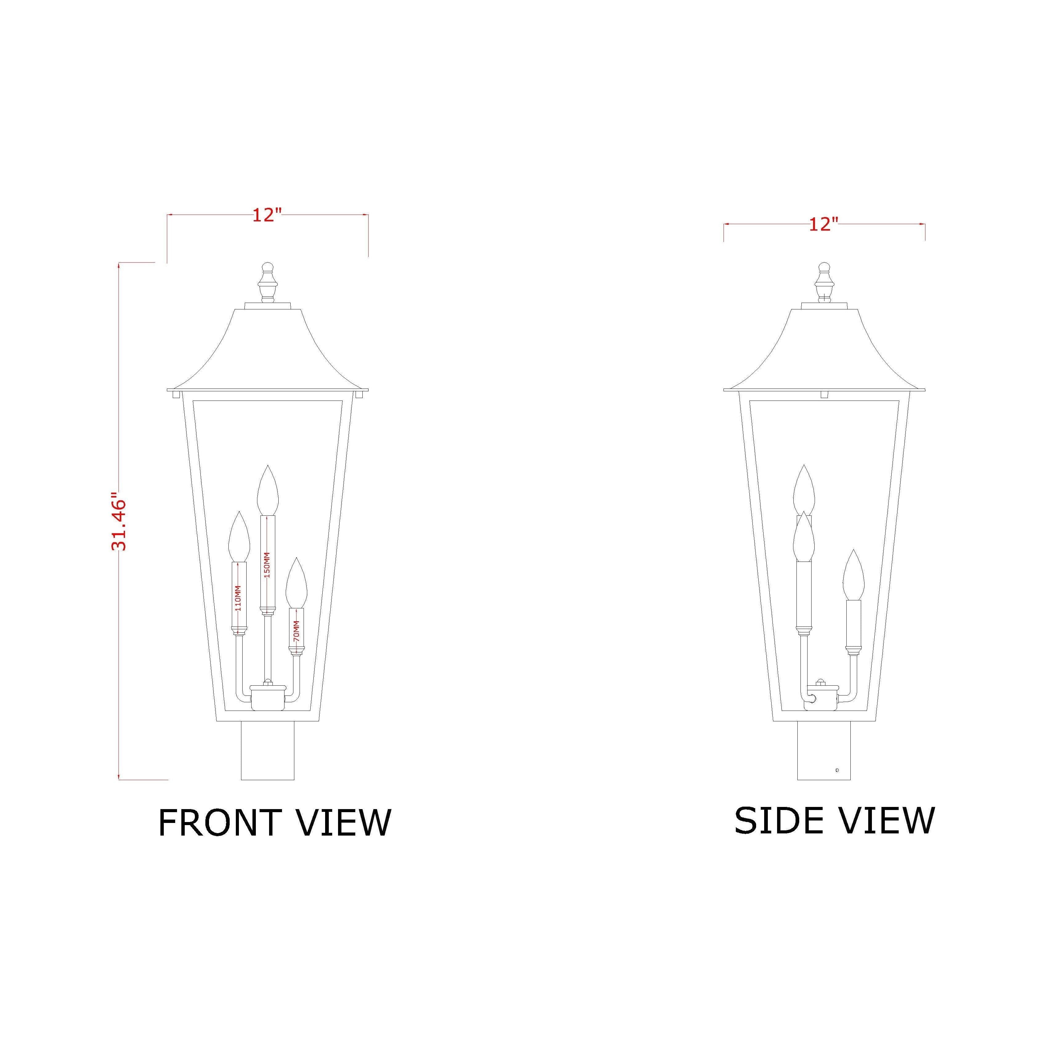 Gannon 3-Light Outdoor Post Mount Fixture