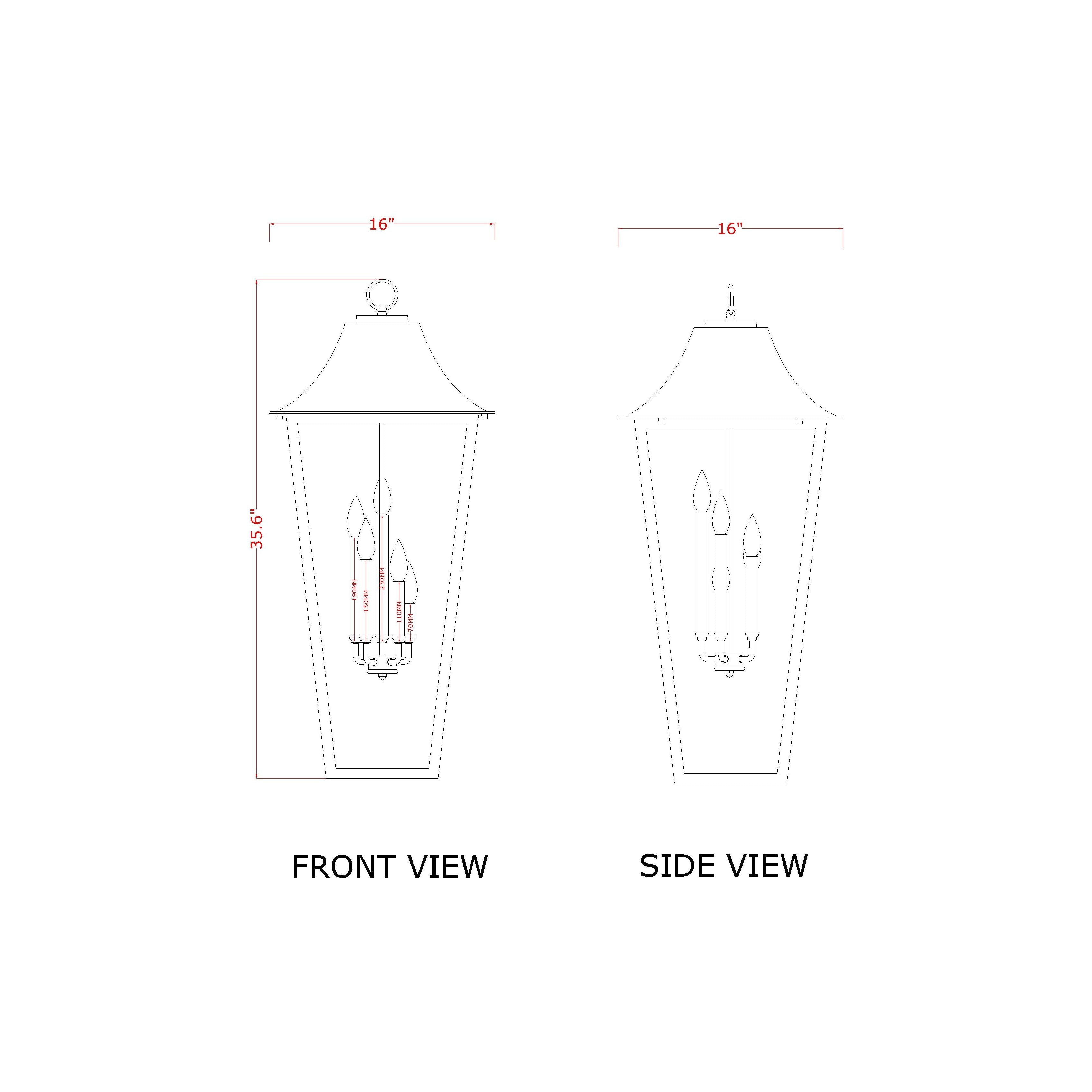 Gannon 5-Light Outdoor Chain Mount Ceiling Fixture