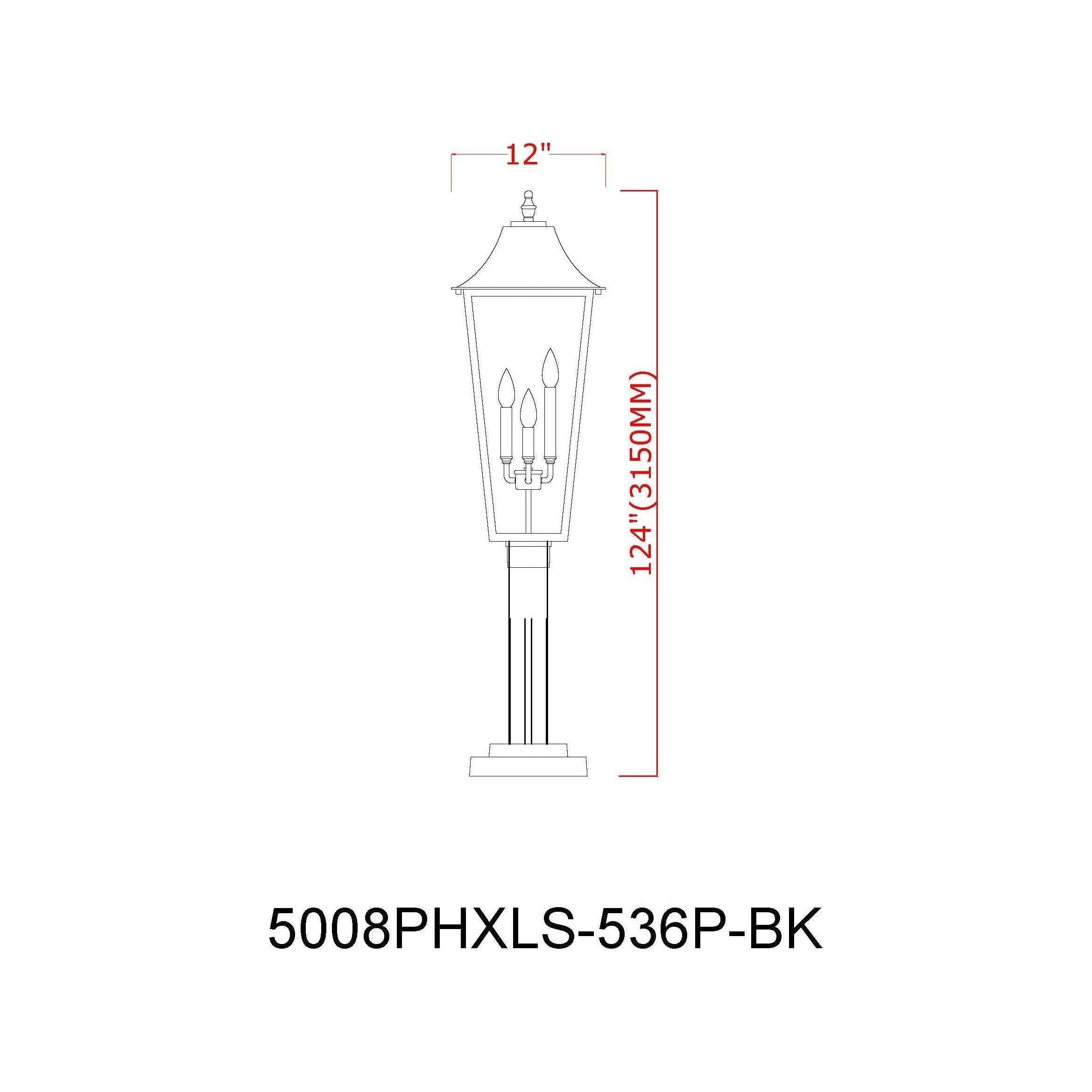 Gannon 3-Light Outdoor Post Mounted Fixture