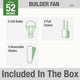 Builder Low Profile Fan with Light 52"