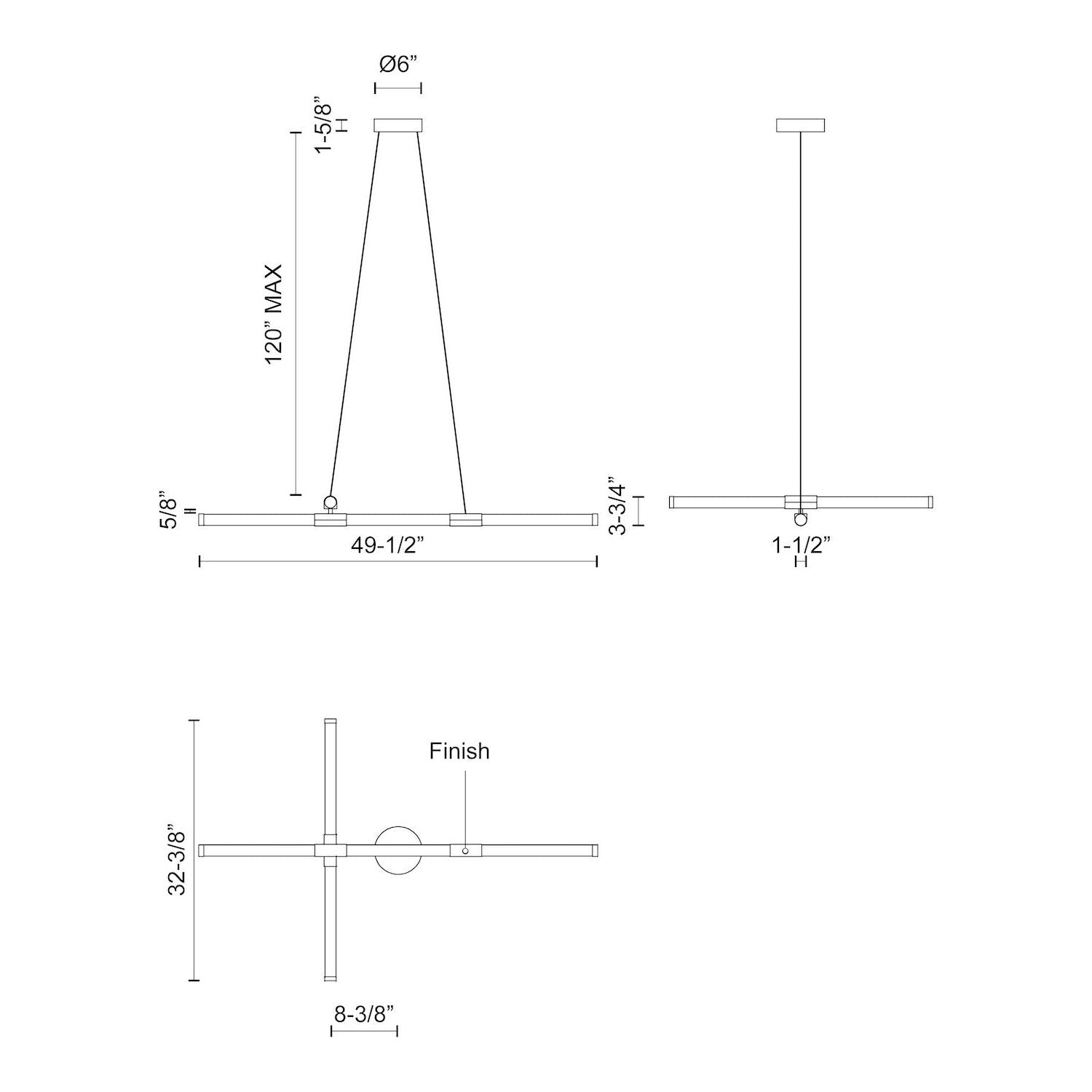 Akari 48" LED Chandelier