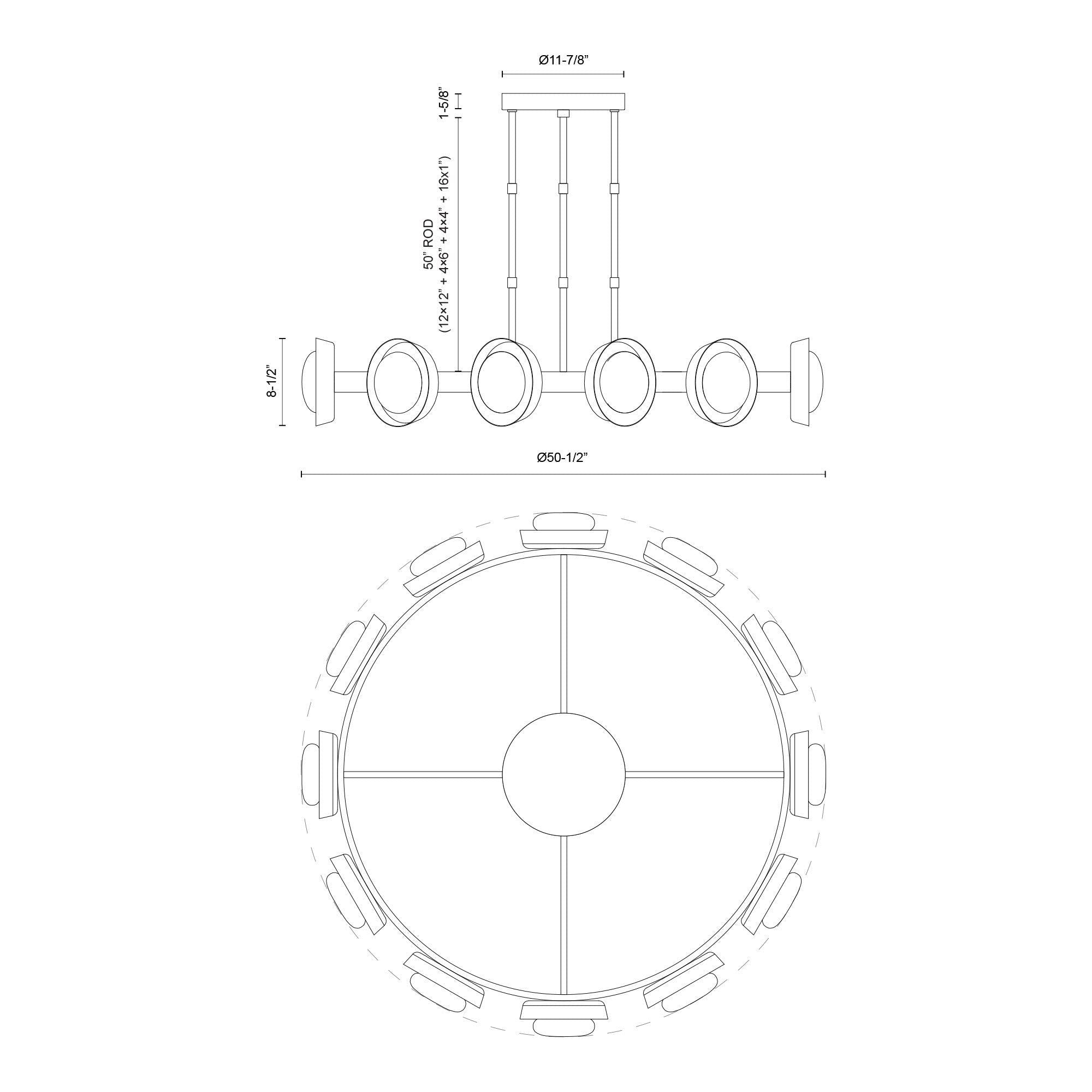 Alonso 50" LED Chandelier