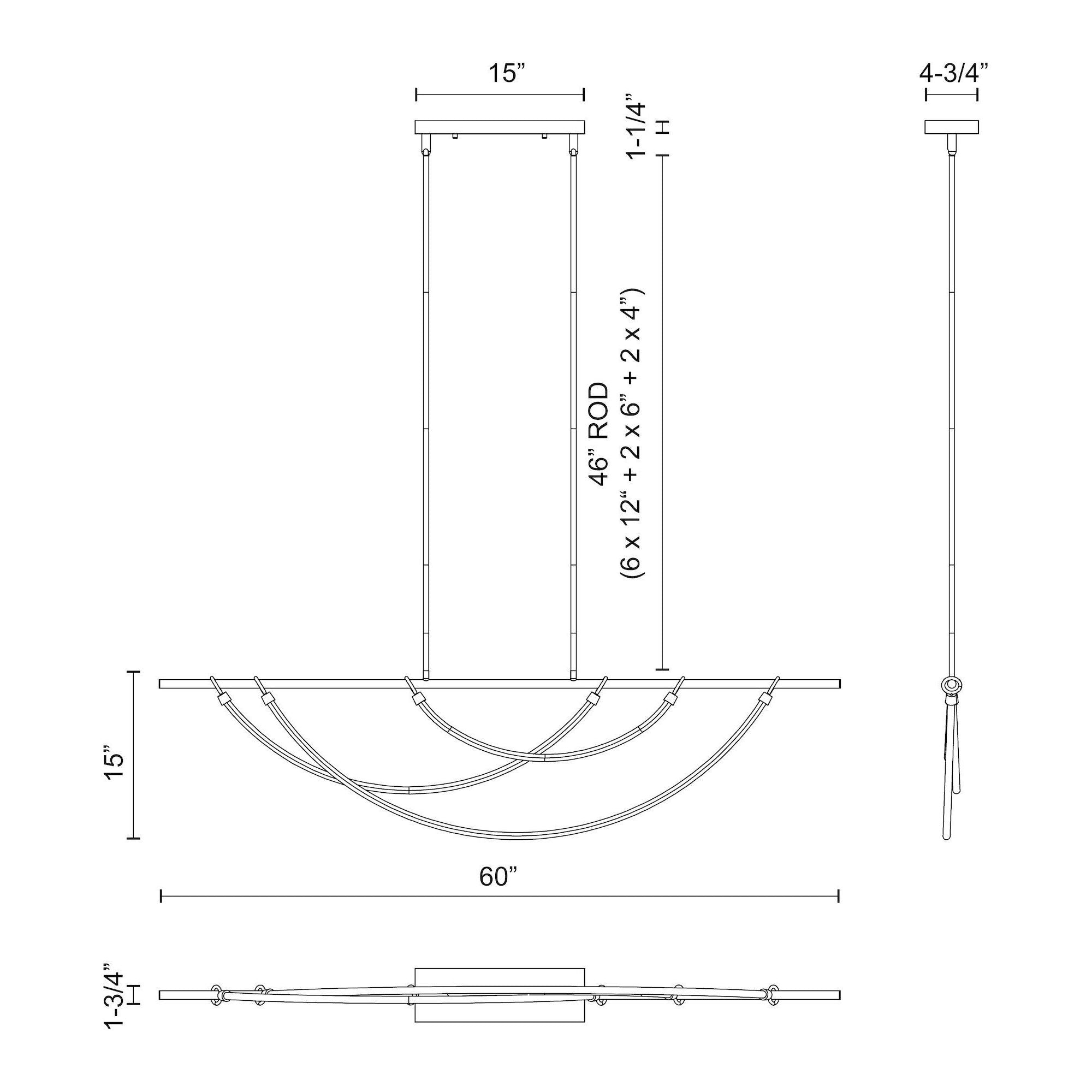 Aryas 60" LED Linear Pendant