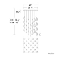 Martini 25-Light Multi-Light Square Pendant
