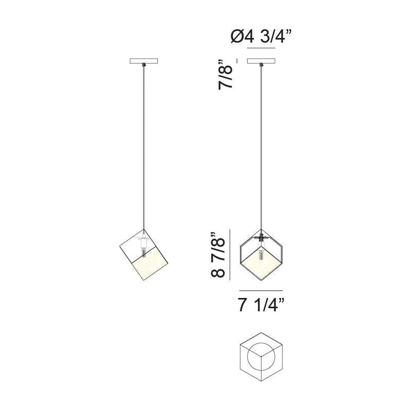 Cube 1-Light 7.2" Pendant