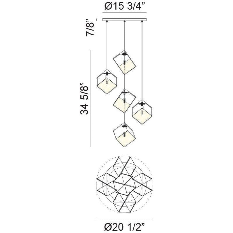 Cube 5-Light 19.9" Chandelier