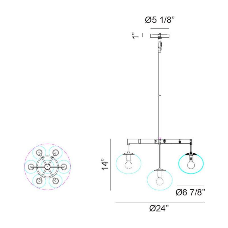 Bulbus 24" 7-Light Chandelier