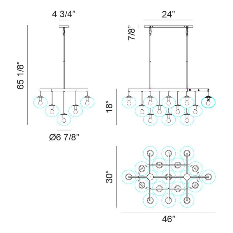 Bulbus 46" 19-Light Chandelier