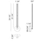Narrow LED bar wall light line drawing showing 23 1/2 inch height and 3/4 inch width with dimensions