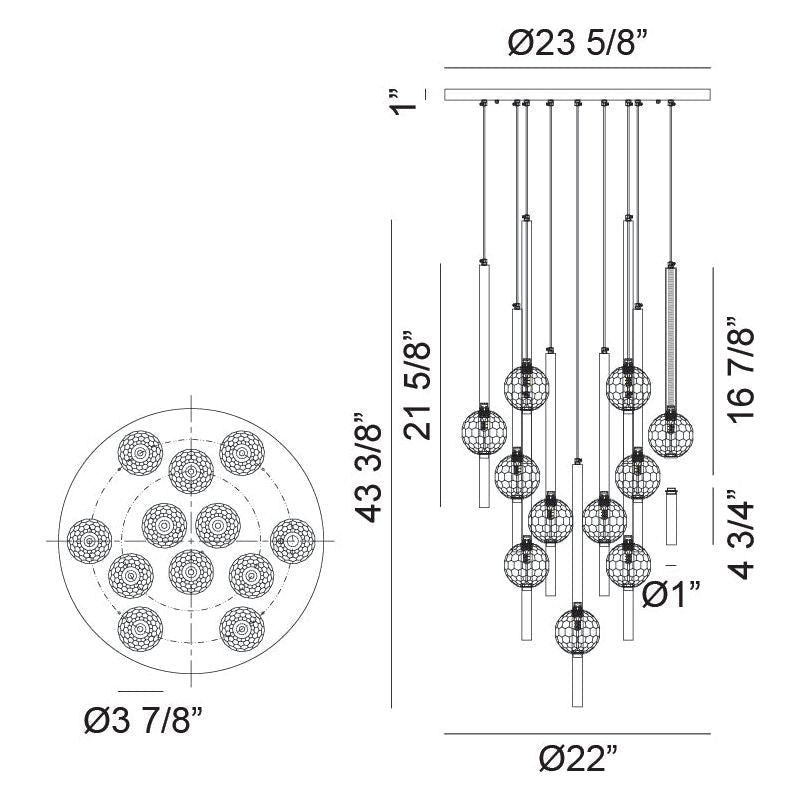 Windchimer 12-Light 22" Chandelier