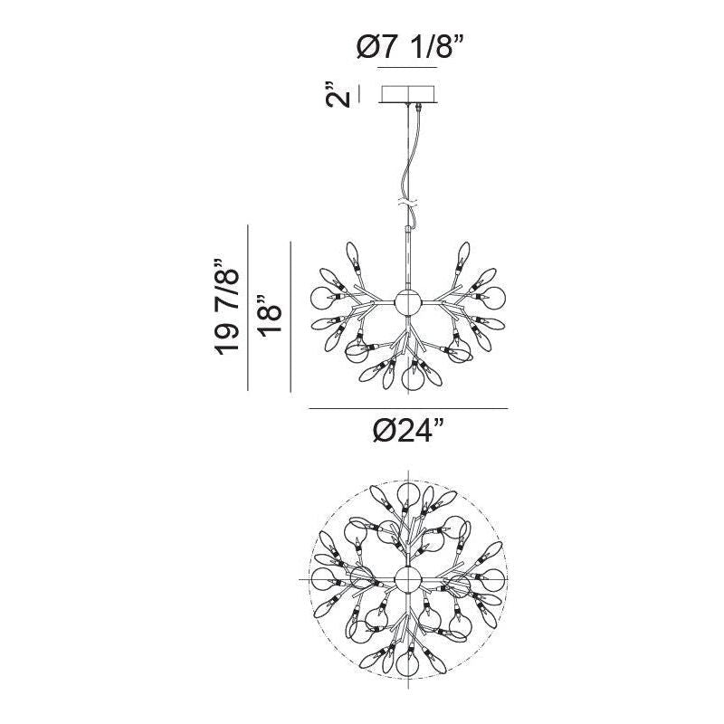 Hydragea Bloom 24-Light 24" Chandelier