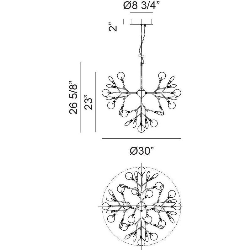 Hydragea Bloom 35-Light Chandelier