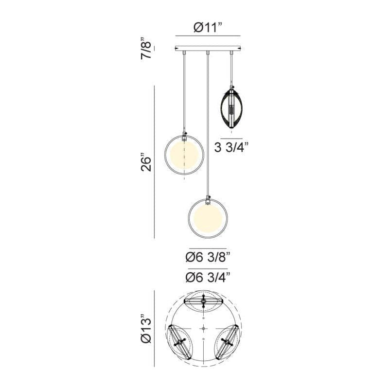 Chatoyant 3-Light Pendant