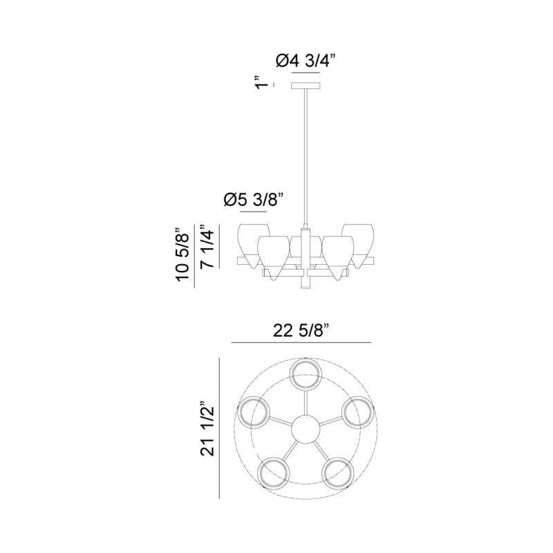 Reya 5-Light Chandelier